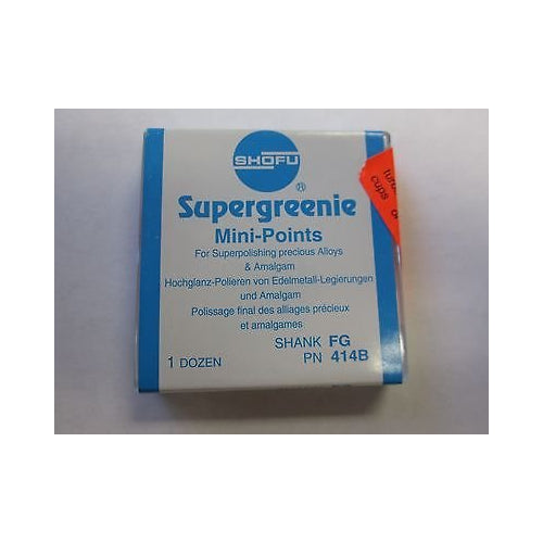 Shofu Dental 414B SuperGreenie FG Super Polishing Mini Points 12/Bx Shofu Dental 414B SuperGreenie FG Super Polishing Mini Points 12/Bx